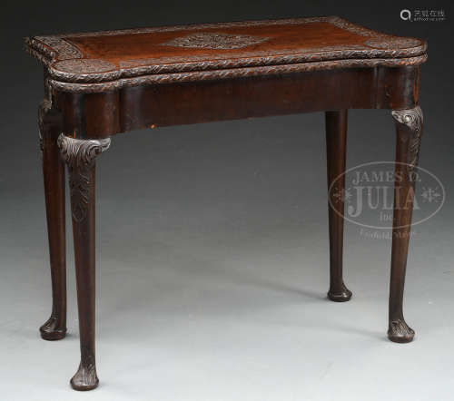 RARE 18TH CENTURY QUEEN ANNE ACCORDION GAME TABLE.
