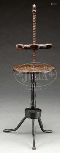 RARE QUEEN ANNE ADJUSTABLE TWO LIGHT CANDLESTAND.