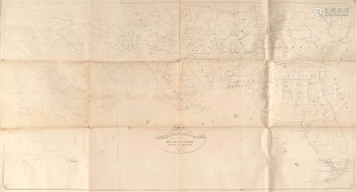 RARE PERSONAL MILITARY MAP OF THE GULF OF MAJOR GENERAL N. P. BANKS.
