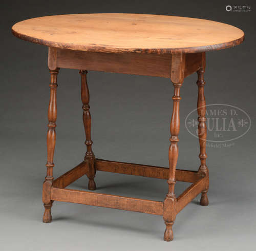FINE WILLIAM AND MARY MAPLE AND PINE TAVERN TABLE.