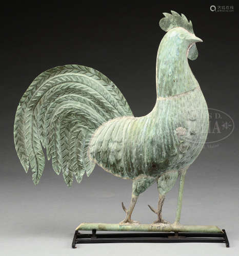 MOLDED COPPER ROOSTER WEATHERVANE.