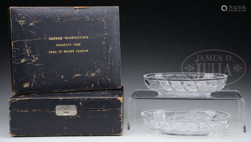 IMPORTANT PAIR OF CUT GLASS PRESERVE DISHES FROM MOUNT VERNON.