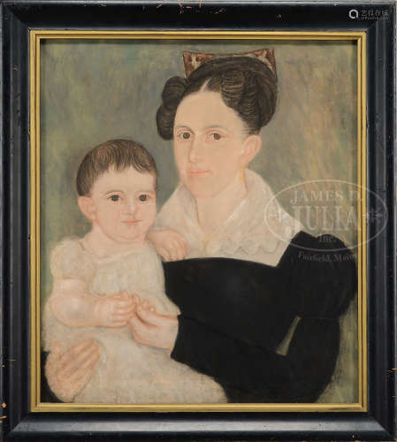 MICAH WILLIAMS (American, 1782-1837) PORTRAIT OF A MOTHER & CHILD.