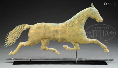 LARGE RUNNING HORSE WEATHERVANE ATTRIBUTED TO A.L. JEWELL.