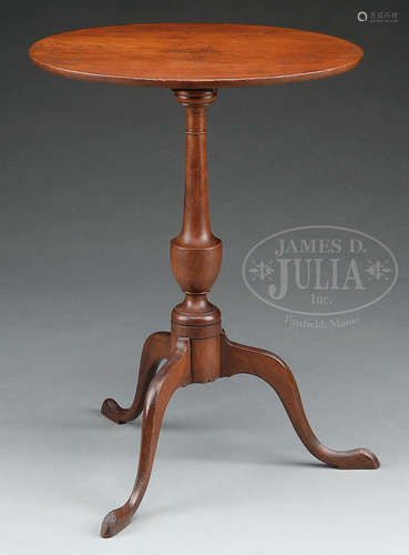 FINE FEDERAL CHERRY OVAL CANDLE STAND ATTRIBUTED TO JOSEPH SHORT (1771-1819).