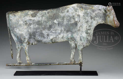 FULL BODY COPPER COW WEATHERVANE ATTRIBUTED TO CUSHING & WHITE.