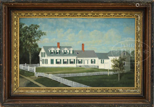 UNSIGNED (American, 19th Century) PORTRAIT OF DR RICHARDSON’S HOUSE IN NORTH BRIDGTON, MAINE.