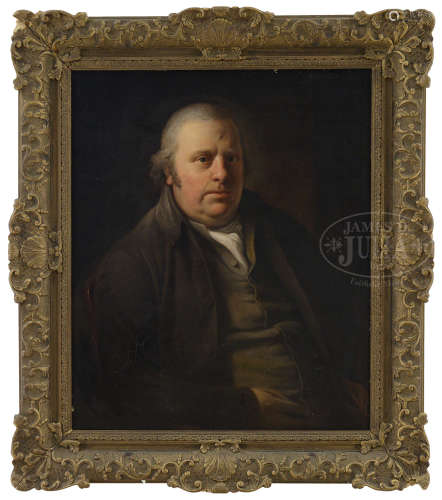 MONOGRAMMED (American/British, 18th Century) PORTRAIT OF A GENTLEMAN.