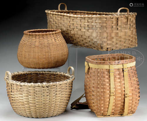 GROUP OF FOUR AMERICAN BASKETS.