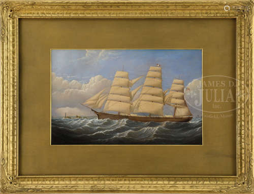 JAMES WHELDON (British, 1830-1895) PORTRAIT OF THE CLIPPER SHIP “THREE BROTHERS”.