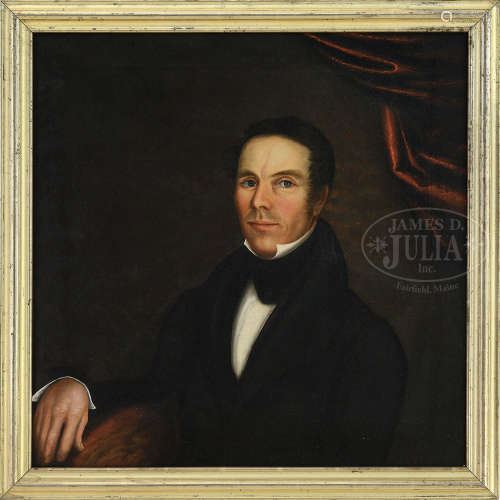 UNSIGNED (American, Mid 19th Century) PORTRAIT OF OLIVER BOURNE, KENNEBUNKPORT, MAINE (1797-1881).