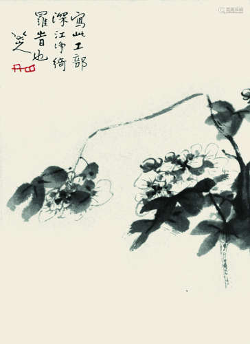 八大山人 花卉 纸本立轴 36×26cm