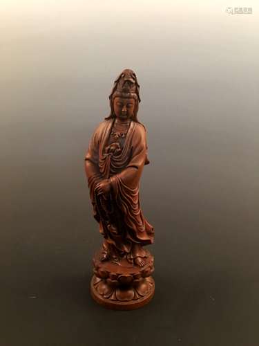 Fine Boxwood Guanyin Figure