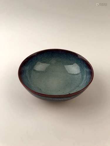 Chinese Blue and Red Glazed Plate