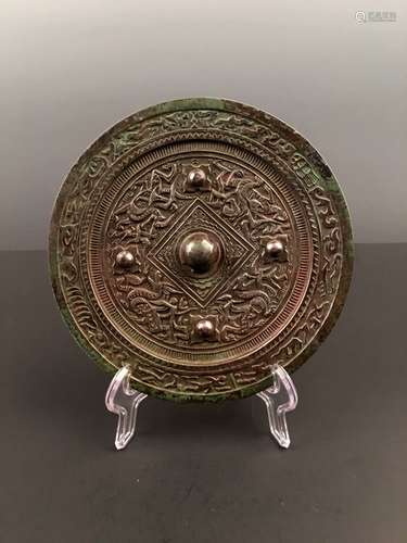 Fine Dragon Bronze Mirror