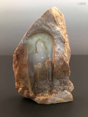 Fine White Jade Buddha Figure