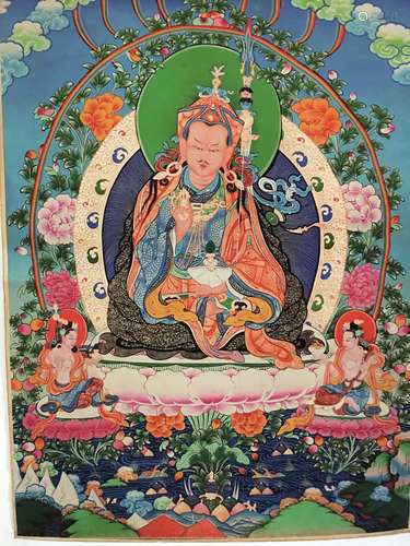 Fine Tibetan Water Color Thangka Painting