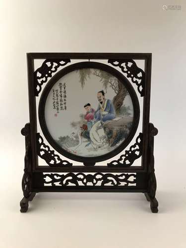 Chinese Famille Rose Plaque