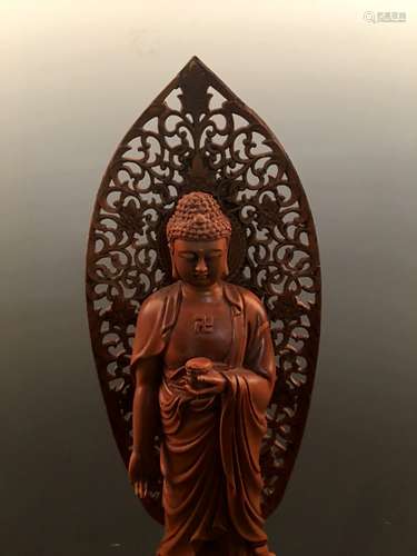 Fine Boxwood Buddha Figure