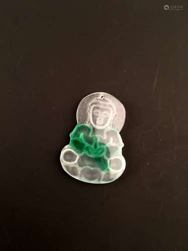 Green Jadeite Guanyin Pendant