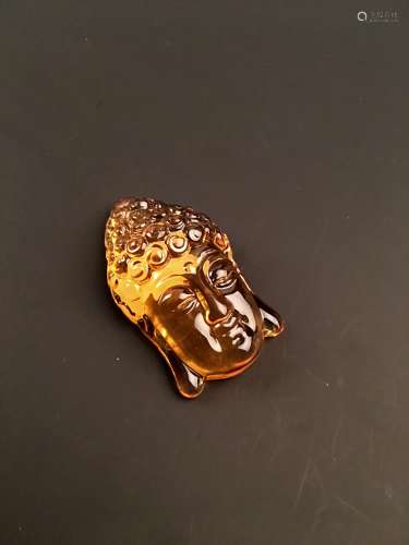 The Amber Buddha Head Pendant
