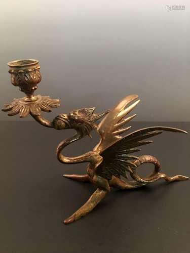 Gilt Bronze Pheonix Candle Set