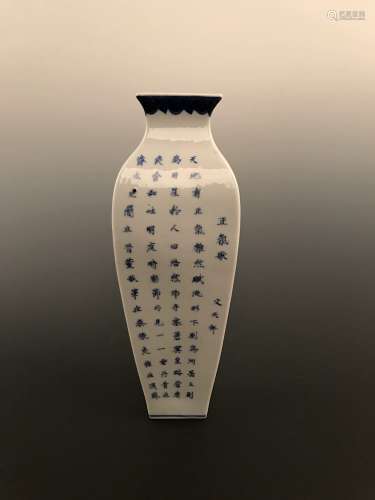Chinese Blue and White Vase with JiaQing Mark
