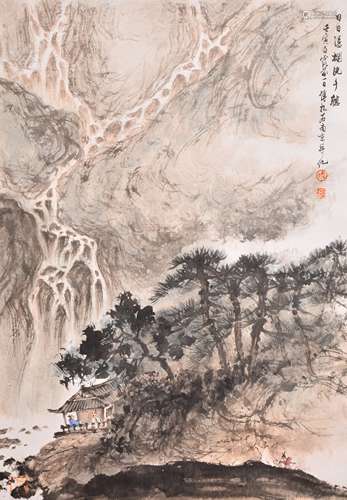 傅抱石 日日凭栏洗耳听 74×51cm