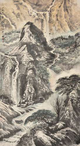 吴一峰 雁门烟雲 纸本立轴