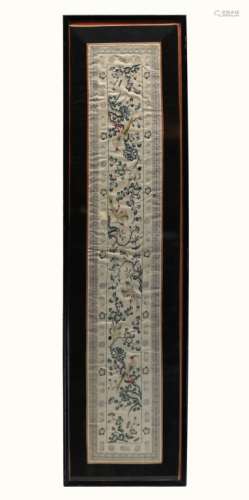 framed Chinese embroidery panel, 19th c.