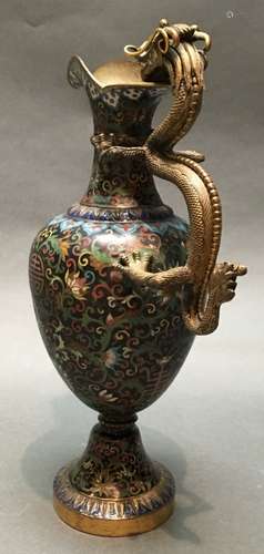 Chinese gilt cloisonne ewer, Qing dynasty