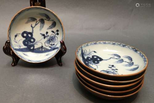 set of 6 Chinese porcelain dishes, Qing dynasty