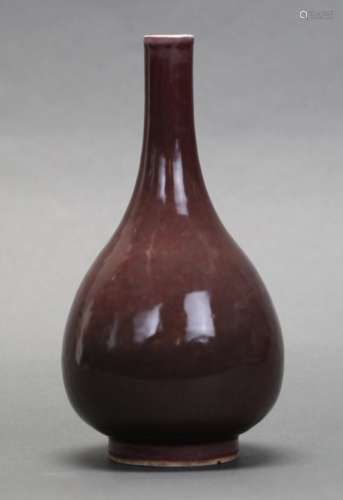 Chinese brown glazed pear shaped vase, Qing dynasty