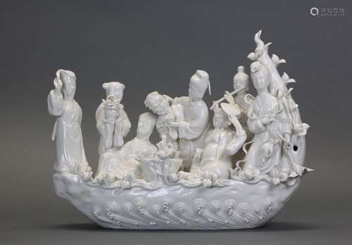 Chinese blanc de chine porcelain figural grouping