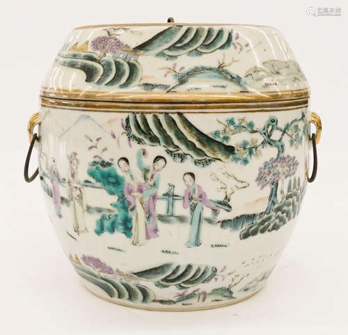 Chinese Porcelain Barrel Jar or Warmer