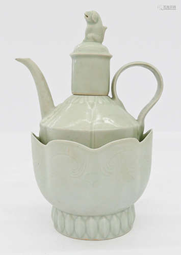 Chinese Qingbai Wine Ewer & Warming Dish