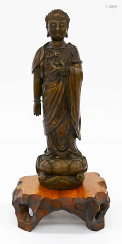 Japanese Bronze Standing Buddha