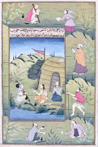 2pc Indian Illuminated Manuscript Pages