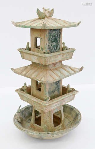 Chinese Han Dynasty Ceramic Watchtower