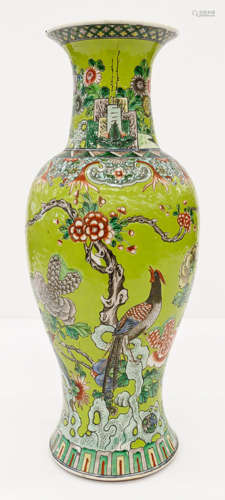 Chinese Famille Verte Porcelain Palace Vase