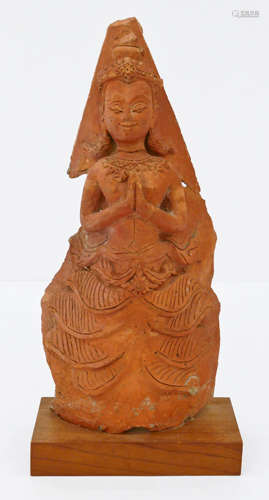 Balinese Terracotta Figure Fragment on Stand