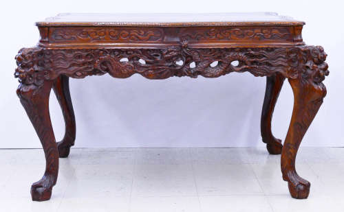 Japanese Carved Dragon Table