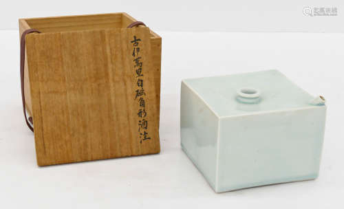 Early Japanese Celadon Porcelain Sake Bottle