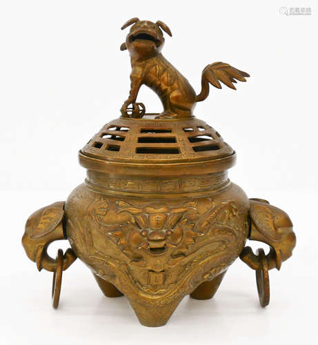 Chinese Brass Dragon Censer