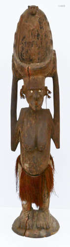 Sepik River Large Standing Female Fertility Figure