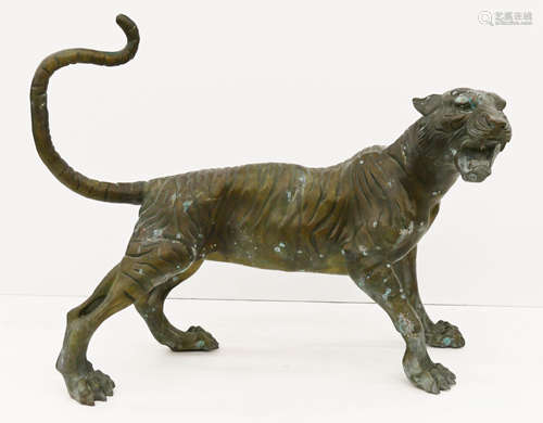 Chinese Large Tiger Brass Sculpture