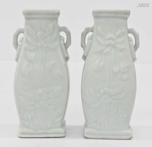 Pair Chinese Qingbai Miniature Vases