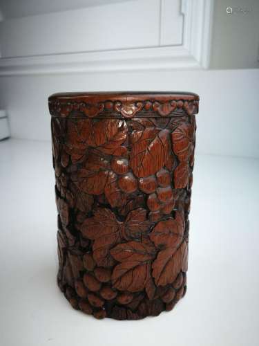 Antique Chinese Bamboo Carving Brushpot