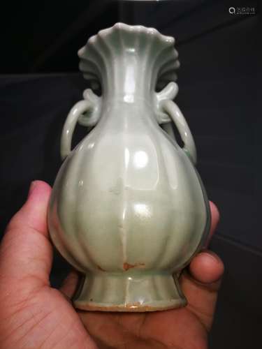 Antique Chinese Longquan Porcelain Double Ears Bottle