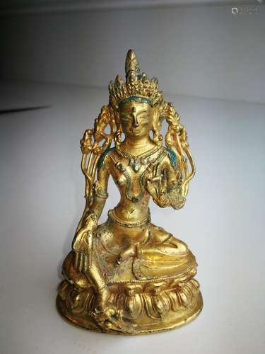 Antique Tibet Gilt Bronze Buddha